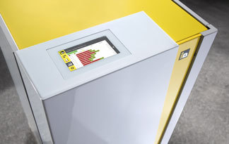 Bild: Eine Wärmepumpe im laufenden Betrieb