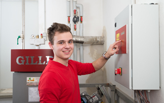 Bild: Pelletkessel im Keller